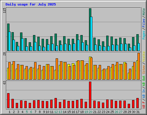 Daily usage for July 2025