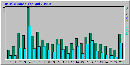 Hourly usage for July 2025