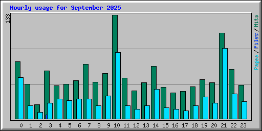 Hourly usage for September 2025