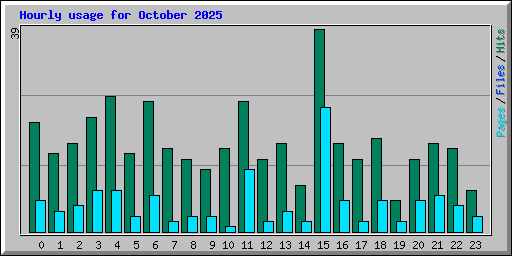 Hourly usage for October 2025