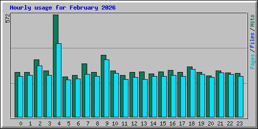 Hourly usage for February 2026